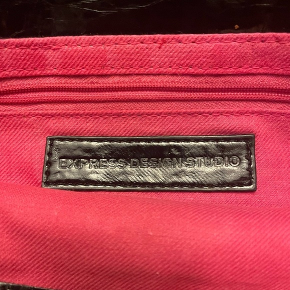 Express Vintage Y2K Clutch Purse Wristlet Evening bag Black with Silver - Picture 3 of 5